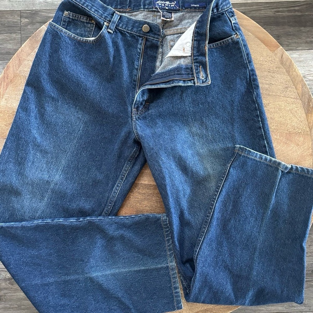 Eddie Bauer Loose-Fit‎ Mens Jeans Blue Denim Size 35x32 - Picture 2 of 12